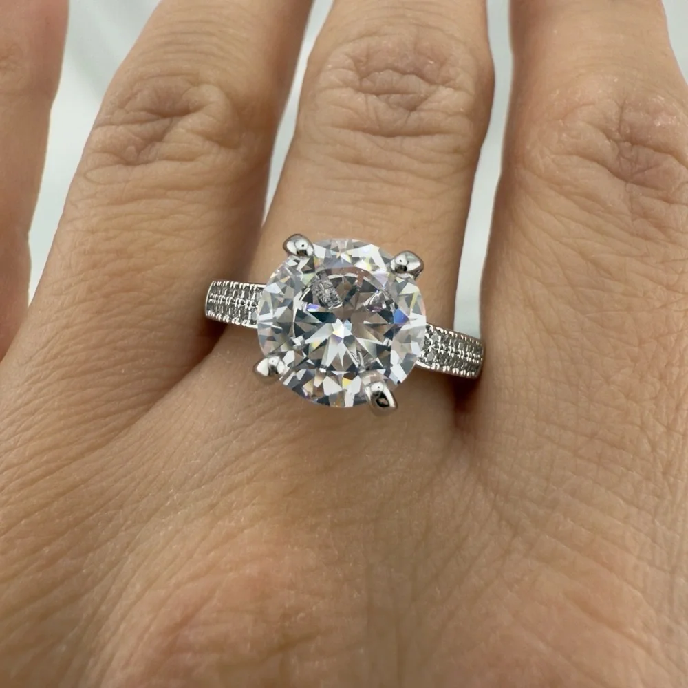 Lixury Wedding Silver Color Women's Ring